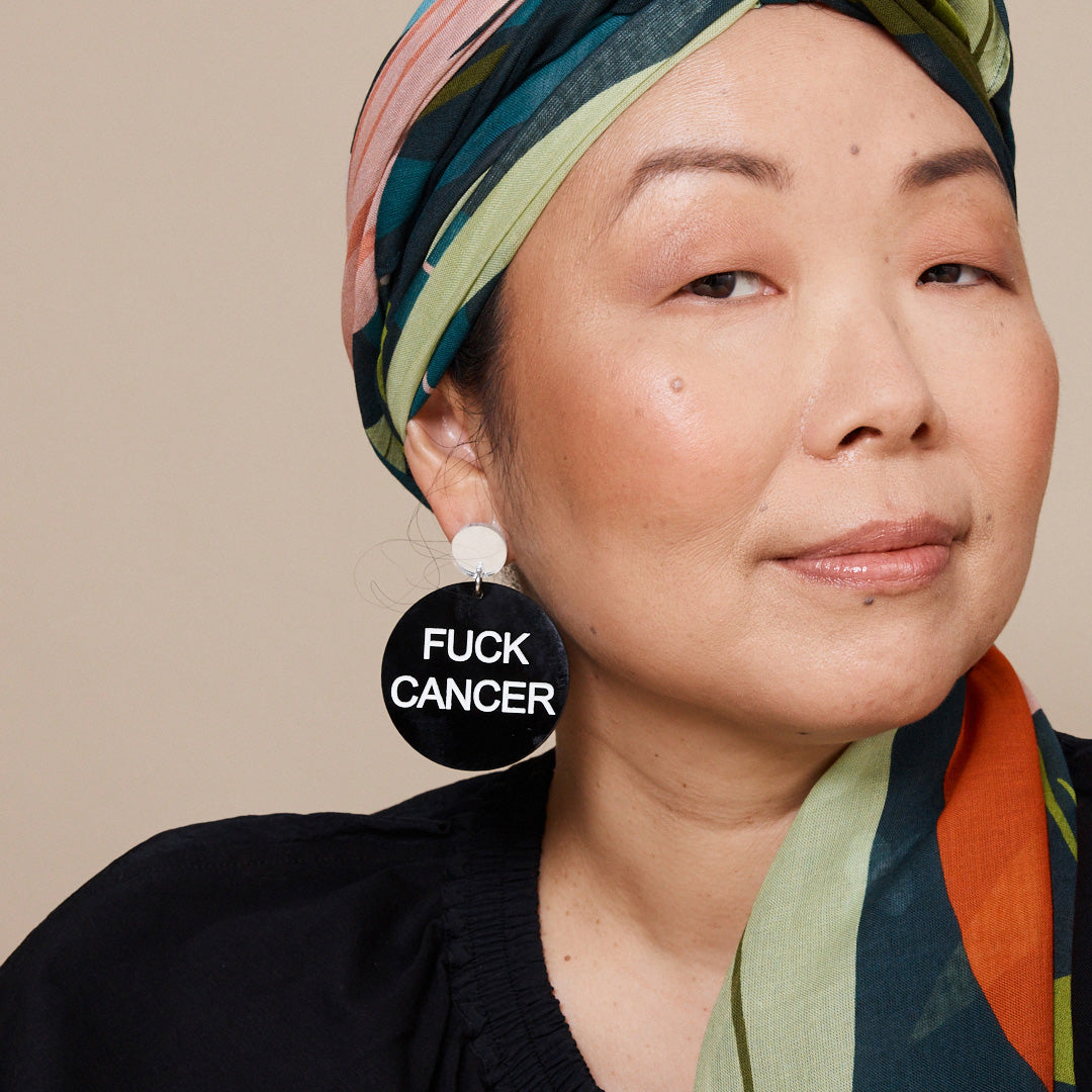 Load image into Gallery viewer, Fck Cancer Earrings
