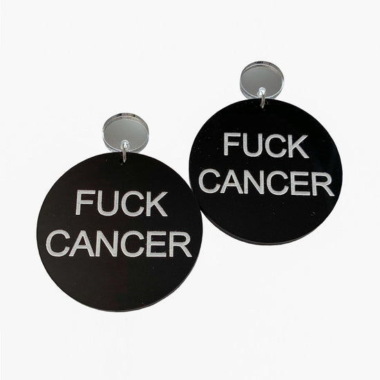 Load image into Gallery viewer, Fck Cancer Earrings
